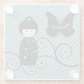 Dessous-de-verre En Verre Pot Polka japonais personnalisé (Dos)