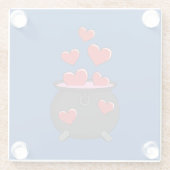 Dessous-de-verre En Verre Potion d'amour des coeurs (Dos)