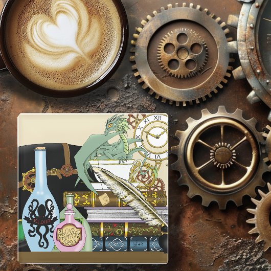 Dessous-de-verre En Verre Potions Dragon Steampunk Livres