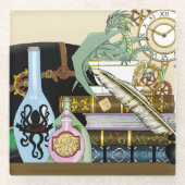 Dessous-de-verre En Verre Potions Dragon Steampunk Livres (Devant)