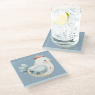 Dessous-de-verre En Verre Poulet Pastel Cottagecore