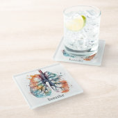 Dessous-de-verre En Verre Poumons, respirant comme un arbre dans l'aquarelle (Incliné)