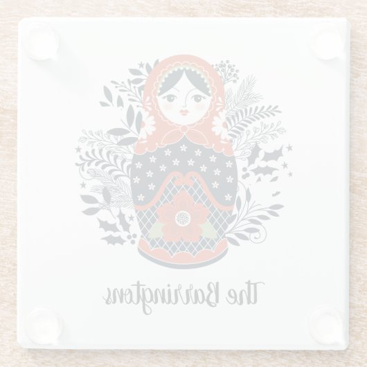 Dessous-de-verre En Verre Poupée de nidification russe mignon personnalisée (Dos)