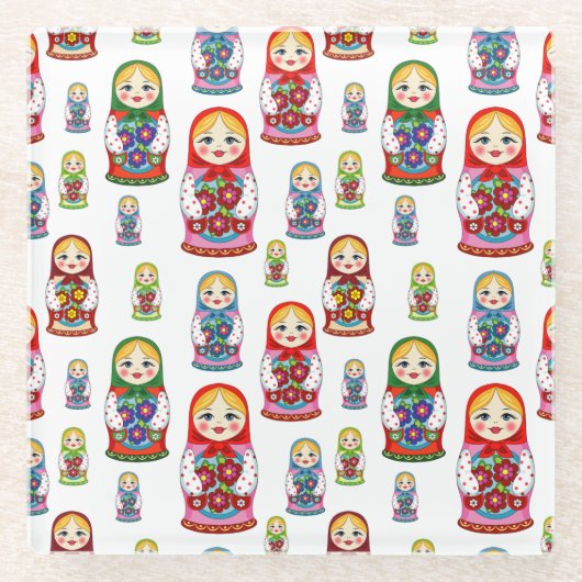 Dessous-de-verre En Verre Poupées de nidification (Devant)