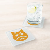 Dessous-de-verre En Verre Poussage Emoji Chat (Incliné)