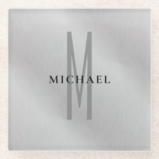 Dessous-de-verre En Verre Premier monogramme professionnel uni ajouter votre (Devant)