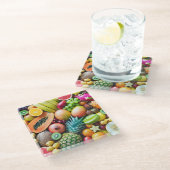 Dessous-de-verre En Verre Présentation délicieuse de fruits (Incliné)