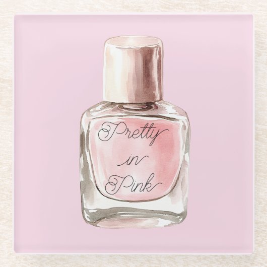 Dessous-de-verre En Verre Pretty in Pink Nail Polish (Devant)