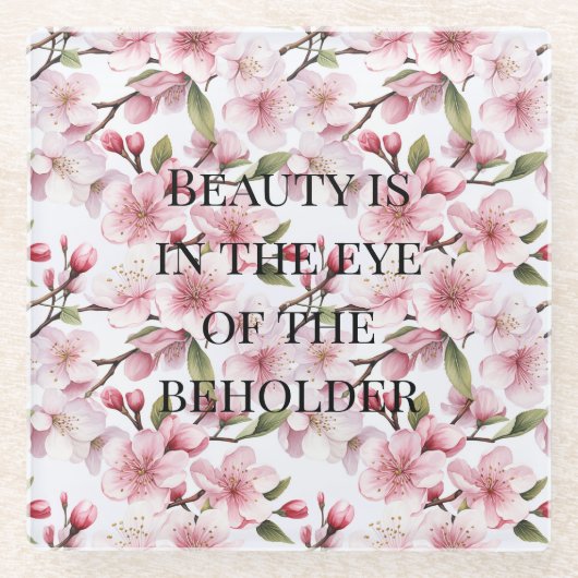 Dessous-de-verre En Verre Pretty Pink Cherry Blossom Flowers (Devant)