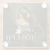 Dessous-de-verre En Verre Prière catholique Saint-Joseph (Dos)