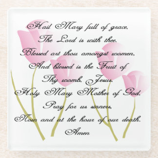 Dessous-de-verre En Verre Prière de Hail Mary