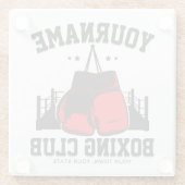 Dessous-de-verre En Verre Pro Boxer AJOUTER NOM Gants rouges Boxer Ring Trai (Dos)