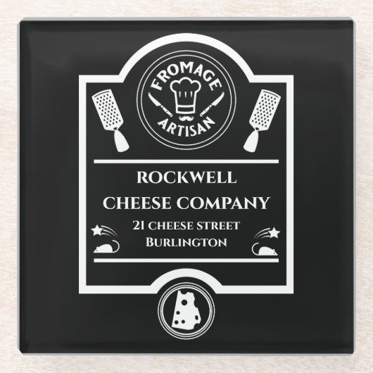 Dessous-de-verre En Verre Producteur de fromage (Devant)