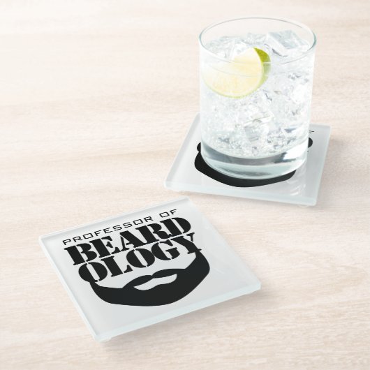 Dessous-de-verre En Verre Professeur amusant de Beardologie (Incliné)