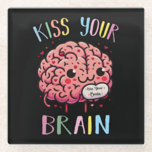Dessous-de-verre En Verre Professeur Kiss Your Brain