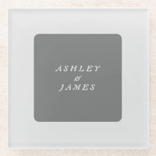 Dessous-de-verre En Verre Professionnellement elegant grey plain minimalist