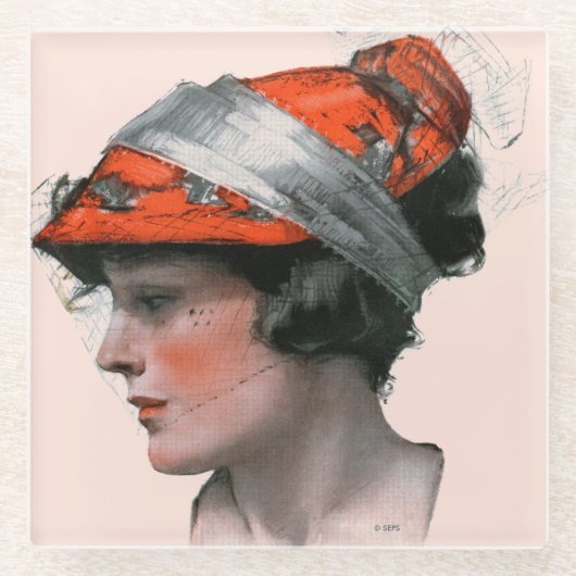 Dessous-de-verre En Verre Profil de la femme (Devant)