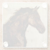 Dessous-de-verre En Verre Profil du cheval sauvage Brown (Dos)