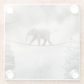 Dessous-de-verre En Verre Promenades d'éléphant de bébé Tightrope (Dos)