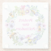 Dessous-de-verre En Verre Protéger nos pollinisateurs Fleurs d'abeilles (Dos)