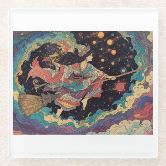 Dessous-de-verre En Verre Psychedelic glass coaster (Devant)