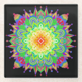 Dessous-de-verre En Verre Psychedelic Zen Mandala Art Abstrait (Devant)