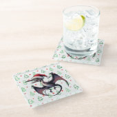 Dessous-de-verre En Verre Pterodactyle de Noël (Incliné)