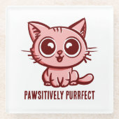 Dessous-de-verre En Verre Puissant, Beau Manga Kitten (Devant)