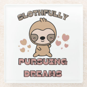 Dessous-de-verre En Verre Punition d'animal de paresseux Kawaii