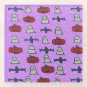 Dessous-de-verre En Verre Purple Halloween Fun Print (Devant)