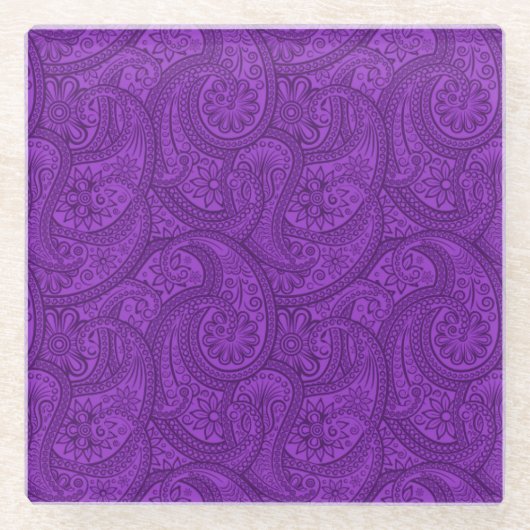 Dessous-de-verre En Verre Purple Paisley (Devant)