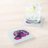 Dessous-de-verre En Verre Purple peacock (Incliné)