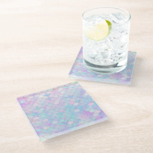 Dessous-de-verre En Verre Purple Sirène Fin Motif tendance