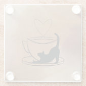 Dessous-de-verre En Verre Purrfect Coasters Set: Coffee & Cats (Dos)