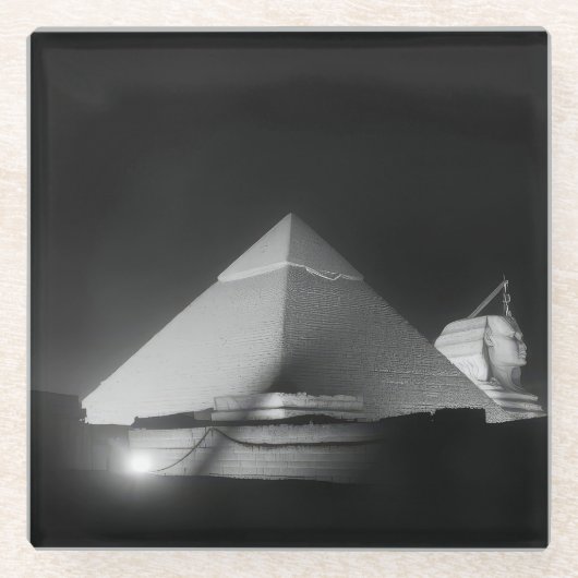 Dessous-de-verre En Verre pyramides et sphinx (Devant)