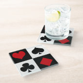 Dessous-de-verre En Verre Quatre combinaisons de cartes (Incliné)