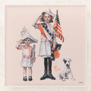 Dessous-de-verre En Verre Quatre juillet