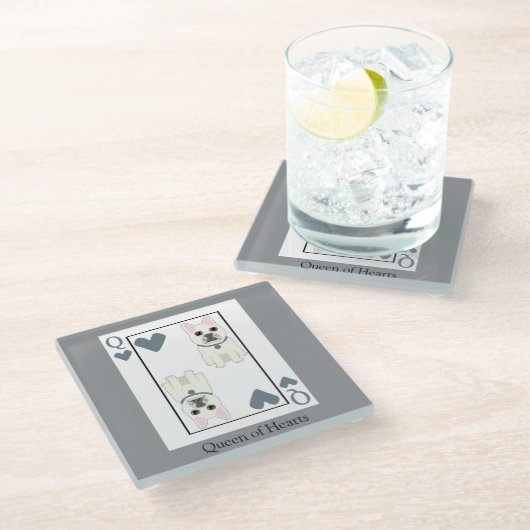 Dessous-de-verre En Verre Queen of Hearts (Incliné)