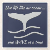 Dessous-de-verre En Verre Queue de baleines avec graphisme (Devant)