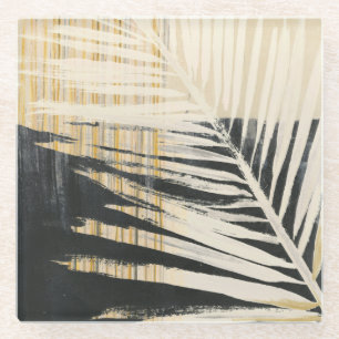 Dessous-de-verre En Verre Raffie d'or - Franges de palmiers