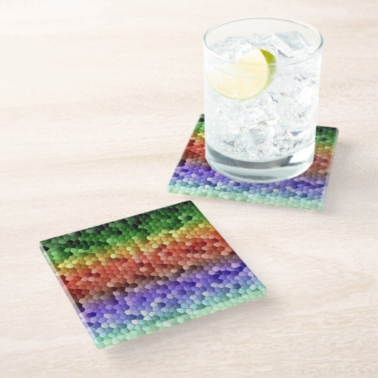 Dessous-de-verre En Verre Rainbow Mosaic (Incliné)