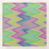 Dessous-de-verre En Verre Rainbow Zigzags (Devant)