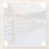 Dessous-de-verre En Verre Ranch de neige (Dos)