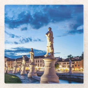 Dessous-de-verre En Verre Rangée de statues illuminées à Padova