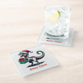 Dessous-de-verre En Verre rapace de Noël Santa hat (Incliné)