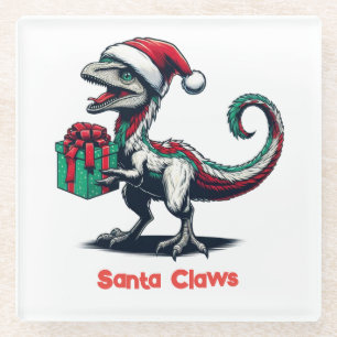 Dessous-de-verre En Verre rapace de Noël Santa hat