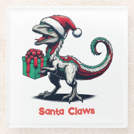 Dessous-de-verre En Verre rapace de Noël Santa hat (Devant)