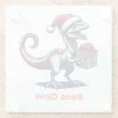 Dessous-de-verre En Verre rapace de Noël Santa hat (Dos)