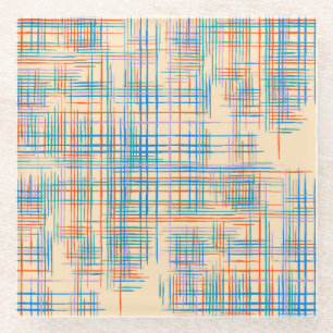 Dessous-de-verre En Verre rayures Abstraites, tapis de gazon ethnique coloré