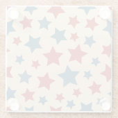 Dessous-de-verre En Verre Red and Blue Stars, 4th of July, Beige Background (Dos)
